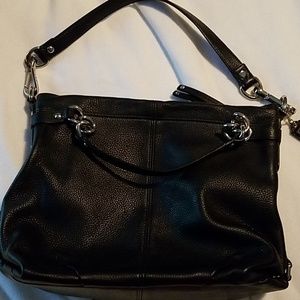 Black leather Coach bag